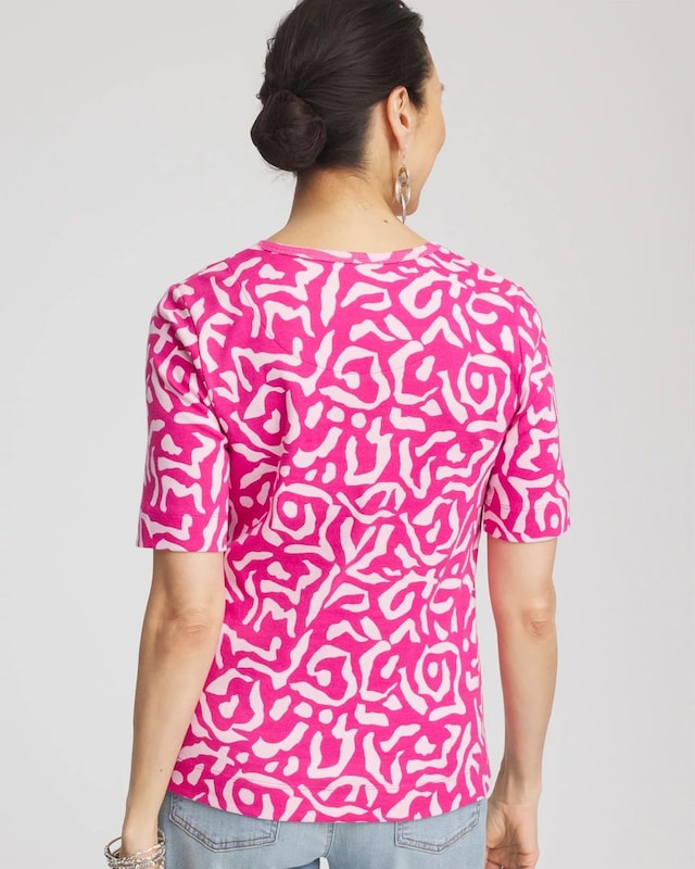 Animal Print Crewneck Pima Tee - image 3
